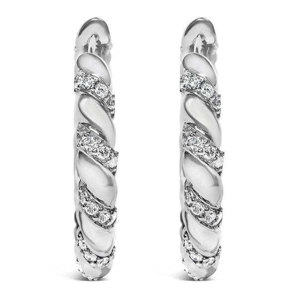 14K White Gold 1 1/5 Cttw Lab Grown Diamond Swirl Design 1