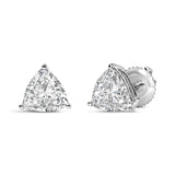 14K White Gold Trillion Cut Lab Grown Diamond 3-Prong Classic Solitaire Stud Earrings (F-G Color, VS1-VS2 Clarity)-2 thumbnail 3