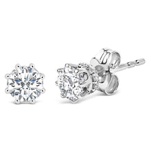 14K White Gold 1.0 Cttw Lab-Grown Diamond 8 Prong Hidden Halo Stud Earrings (F-G Color, VS1-VS2 Clarity)-1