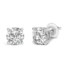 14K White Gold 2 1/2 Cttw Lab Grown Diamond Solitaire Stud Earrings-1
