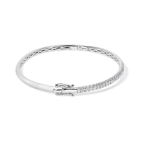 14K Gold 1.00 Cttw Half Eternity Diamond Bangle Bracelet (G-H Color, SI2-I1 Clarity) - 7