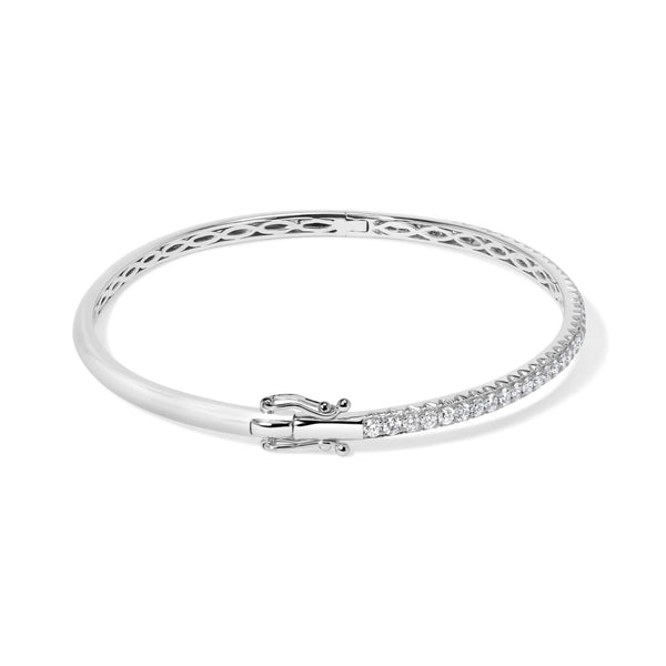 14K Gold 1.00 Cttw Half Eternity Diamond Bangle Bracelet (G-H Color, SI2-I1 Clarity) - 7