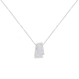14K Gold 1.0 Cttw Princess Cut Diamond Two Tone Foldover Box Pendant 18” Box Chain Necklace (H-I Color, SI2-I1 Clarity)-3 thumbnail 4