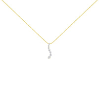 AGS Certified 14K Yellow Gold 2.0 Cttw Baguette and Brilliant Round-Cut Diamond Journey 18