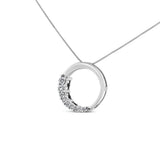 14K Gold 1/4 Cttw Round-Cut Graduating Diamond Open Circle Hoop 18