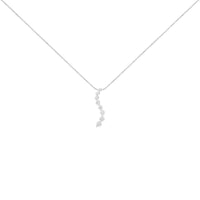 AGS Certified 14k White Gold 3.0 Cttw Baguette and Brilliant Round-Cut Diamond Journey 18