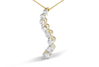 14k Yellow Gold 3.0 cttw Baguette and Brilliant Round-Cut Diamond Journey 18