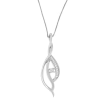 Espira 10K White Gold Round Diamond Accented Open Cascade Twist 18