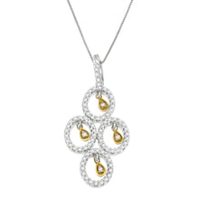 14K Two- Toned Gold 2/5 cttw Round Diamond Pendant Necklace (H-I, I1-I2)-1