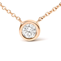 10K Gold 1/10 Carat Round Brilliant-Cut Diamond Modern Bezel-Set Solitaire 16