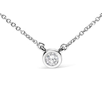 10K Gold 1/10 Carat Round Brilliant-Cut Diamond Modern Bezel-Set Solitaire 16