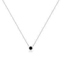 .925 Sterling Silver 1/10 Cttw Colored Diamond Suspended Bezel-Set Solitaire 16
