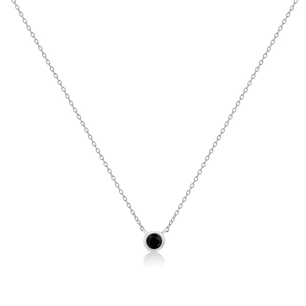 .925 Sterling Silver 1/10 Cttw Colored Diamond Suspended Bezel-Set Solitaire 16