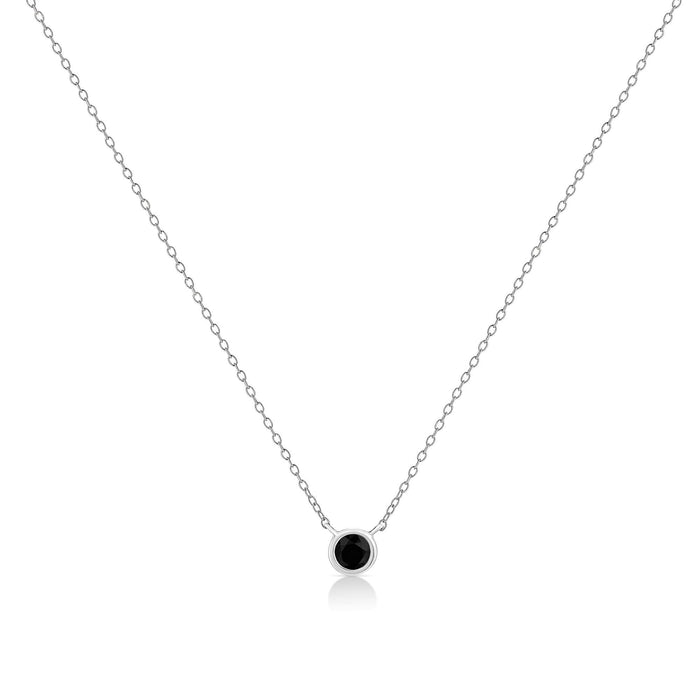 .925 Sterling Silver 1/10 Cttw Colored Diamond Suspended Bezel-Set Solitaire 16