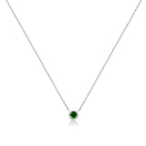 .925 Sterling Silver 1/10 Cttw Colored Diamond Suspended Bezel-Set Solitaire 16