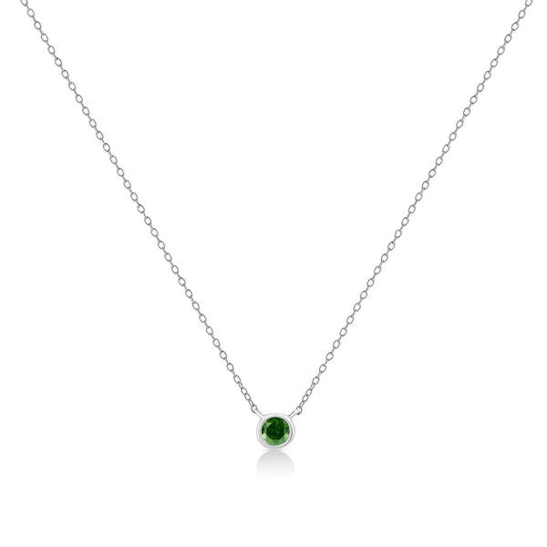 .925 Sterling Silver 1/10 Cttw Colored Diamond Suspended Bezel-Set Solitaire 16
