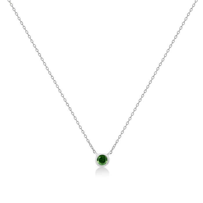 .925 Sterling Silver 1/10 Cttw Colored Diamond Suspended Bezel-Set Solitaire 16