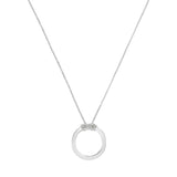 .925 Sterling Silver 1/10 Cttw Diamond Miracle-Set 2 Stone 'Together Forever' Open Circle 18