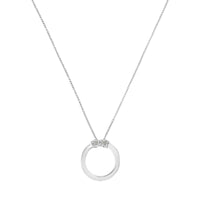 .925 Sterling Silver 1/10 Cttw Diamond Miracle-Set 2 Stone 'Together Forever' Open Circle 18