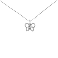 .925 Sterling Silver 1/4 cttw Prong-Set Diamond Butterfly 18