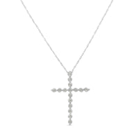 .925 Sterling Silver 1/6 Cttw Brilliant-Cut Diamond Miracle-Set Shared Prong Cross 18