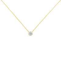 10K Yellow Gold 1/2 Carat Round Brilliant-Cut Diamond Modern Bezel-Set Solitaire 16