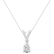 10K White Gold 1/5 cttw Diamond Pear Pendant Necklace (H-I, SI1-SI2)-1
