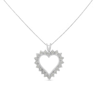 .925 Sterling Silver 1/4 Cttw Miracle Set Diamond Open Heart 18