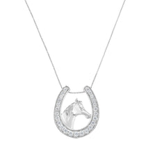 .925 Sterling Silver 1/4 cttw Diamond U Shape Pendant Necklace (I-J, I3-Promo)-1