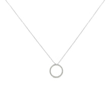 .925 Sterling Silver 1/3 Cttw Round-Cut Diamond Open Circle Halo 18" Pendant Necklace (I-J Color, I2-I3 Clarity)-1