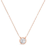 AGS Certified 10K Gold Bezel Set Round Diamond Solitaire 16-18