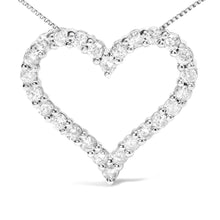 .925 Sterling Silver 2.0 Cttw Diamond Open Heart 18" Pendant Necklace (I-J Color, I2-I3 Clarity)-1