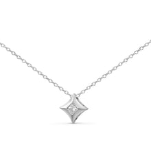 10K Gold 1/5 Cttw Bezel Set Princess Diamond Kite Shaped Solitaire Pendent Necklace-2