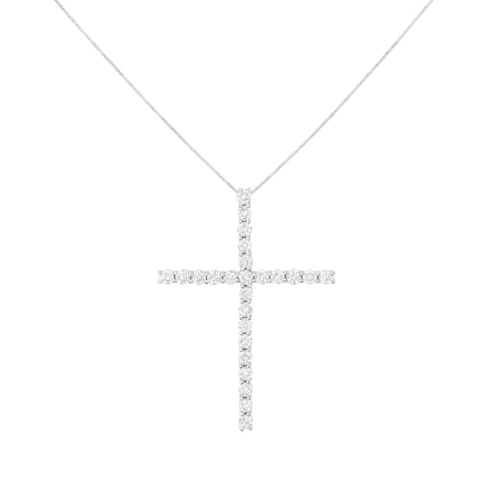 .925 Sterling Silver 3.0 Cttw Round Shape Diamond 1-1/2