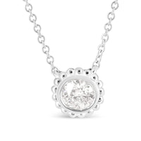10K White Gold 1/2 Cttw Bezel Set Round Diamond Sunflower Finish 18