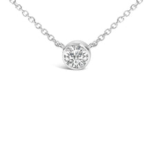 14K White Gold 1.00 Cttw Bezel Set Round Lab-Grown Diamond Solitaire 18" Pendant Necklace (F-G Color, VS1-VS2 Clarity)-1