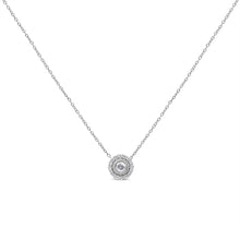 .925 Sterling Silver 1/2 Cttw Round Diamond Halo Circle Pendant 18" Necklace (I-J Color, I2-I3 Clarity)-1