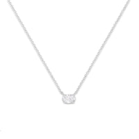 IGI Certified 10K White Gold 1/2 cttw Lab Grown Oval Shape Solitaire Diamond East West 18