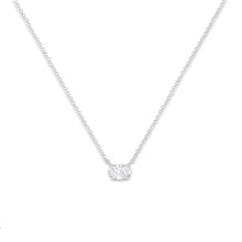 IGI Certified 10K White Gold 1/2 cttw Lab Grown Oval Shape Solitaire Diamond East West 18" Pendant Necklace (E-F Color, VS1-VS2 Clarity)-1