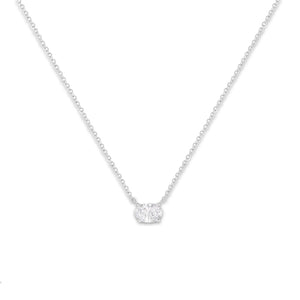 IGI Certified 10K White Gold 1/2 cttw Lab Grown Oval Shape Solitaire Diamond East West 18