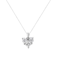 10K White Gold 1.0 Cttw Round-Cut and Princess-Cut Diamond Heart Shaped 18" Pendant Necklace (H-I Color, SI2-I1 Clarity)-1