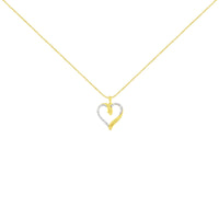 10K Yellow Gold Plated .925 Sterling Silver 1/10 cttw Diamond Open Heart 18