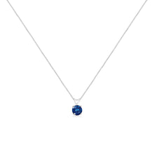 10K White Gold Round Brilliant Cut Lab Grown Blue Diamond 4-Prong Solitaire Pendant Necklace (Blue Color, VS2-SI1 Clarity) - 18"-2