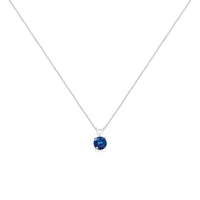 14K White Gold 1/4 Cttw Round Brilliant Cut Lab Grown Diamond 4-Prong Solitaire Pendant Necklace