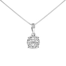 14k White Gold 1/2 Cttw Lab Grown Diamond Floral Cluster Pendant 18" Necklace (G-H Color, VS1-VS2 Clarity)-1