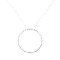.925 Sterling Silver 5.0 Cttw Prong Set Round-cut Diamond Open Circle Hoop 18