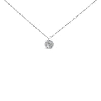 .925 Sterling Silver 1/6 Cttw Diamond Wheel and Spoke Pendant Necklace (H-I Color, I2-I3 Clarity) - 18