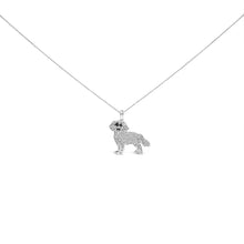.925 Sterling Silver 1/3 Cttw White and Black Diamond  Labrador Retriever Dog Pendant Necklace (I-J Color, I2-I3 Clarity) - 18" Inches-1