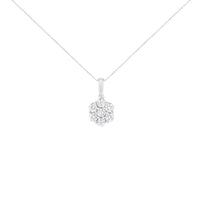 14K White Gold 2.00 Cttw Brilliant Round-Cut Diamond 7 Stone Flower Cluster 18