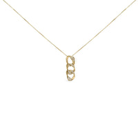 14K Yellow Gold Plated .925 Sterling Silver 1/6 Cttw Diamond Interlocking Triple Asymmetric Circle Hoop 18
